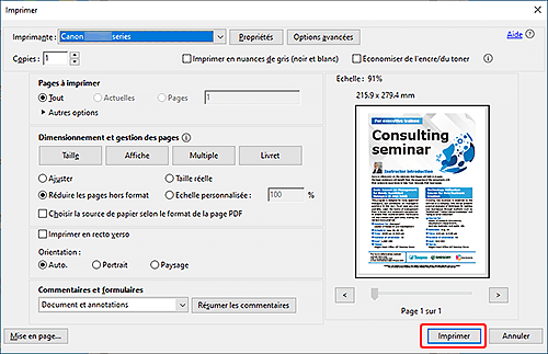 figure : écran Acrobat